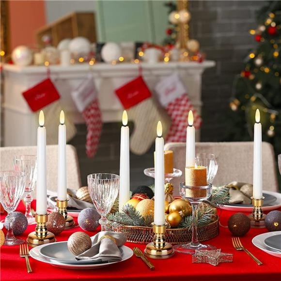 LED Christmas Flamless Window Candles with Timer, 8 Inch Battery Operated Candle - Picture 3 of 6